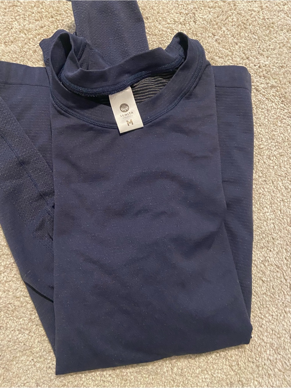 SENITA Navy Long Sleeve tempo Top